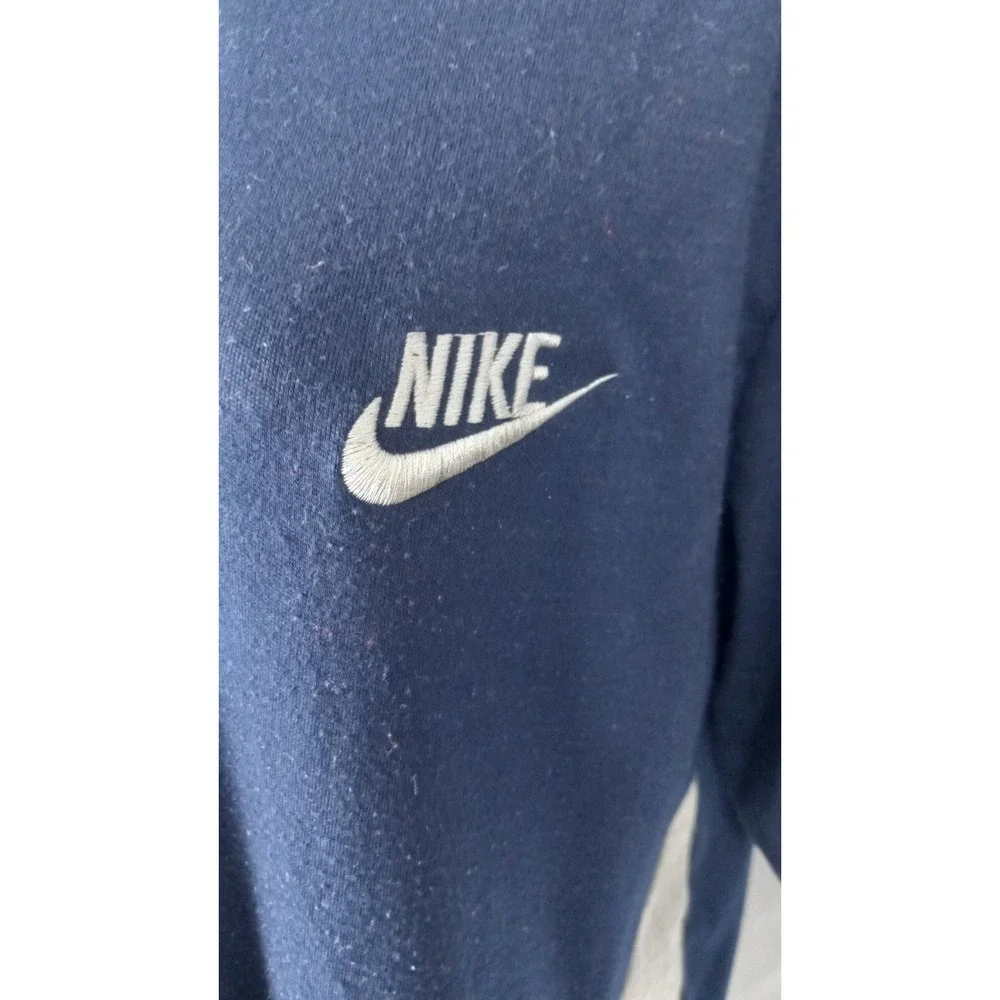Nike XL men's blue gray vintage shirt black tag crew neck FLAWS single stitch